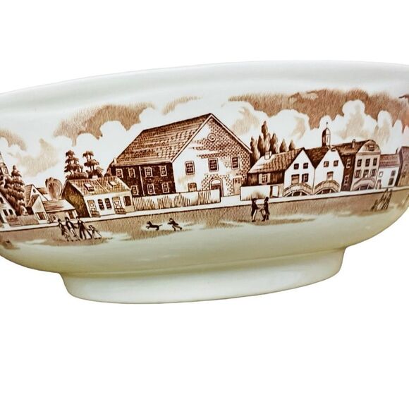 Alfred Meakin Staffordshire England 'Fair Winds' Bowl Original Copper Engravings - Picture 3 of 8